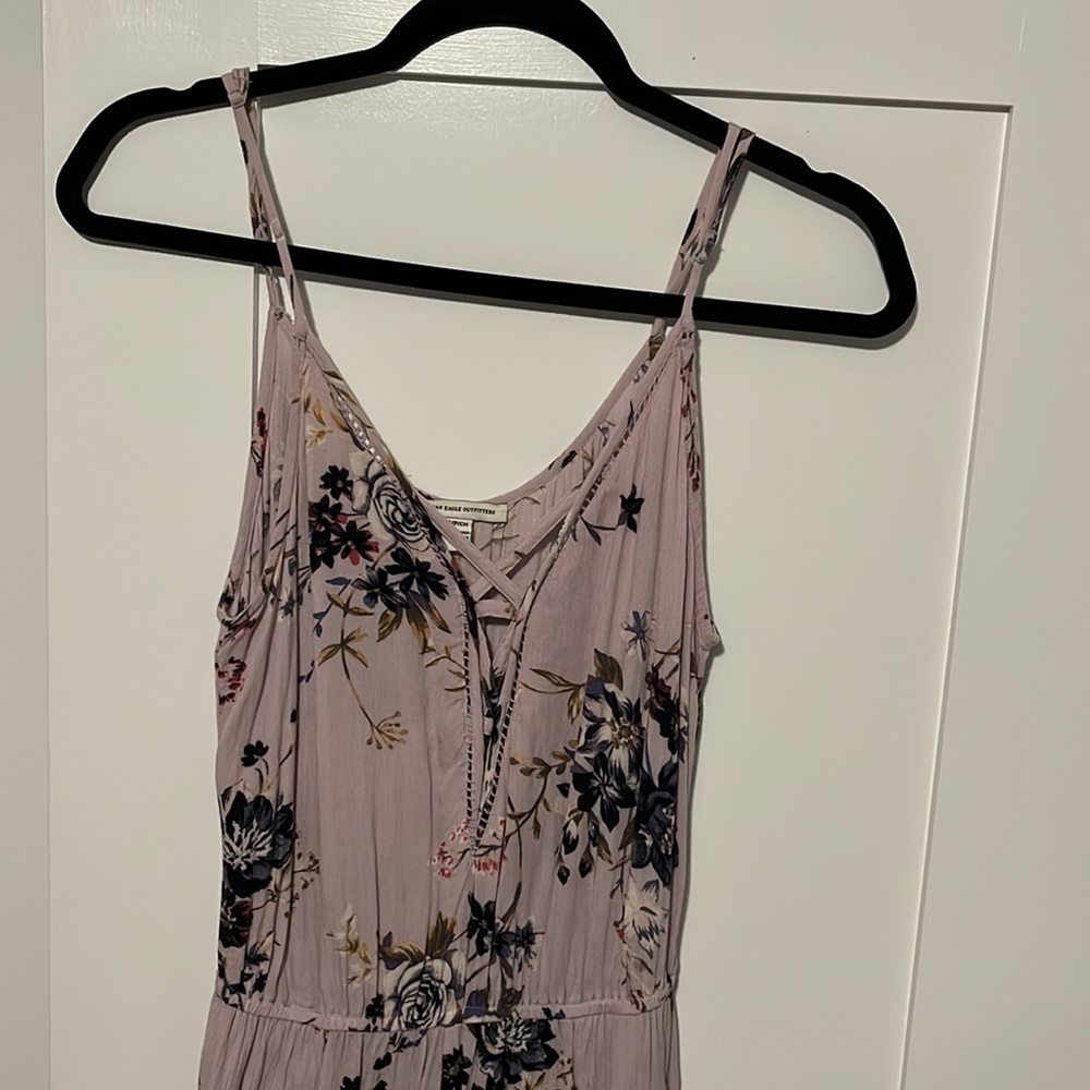 Purple and Floral Jumpsuit (American Eagle)